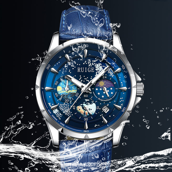 Star Sea Quartz Multi-functional Luminous Waterproof Men's Watch