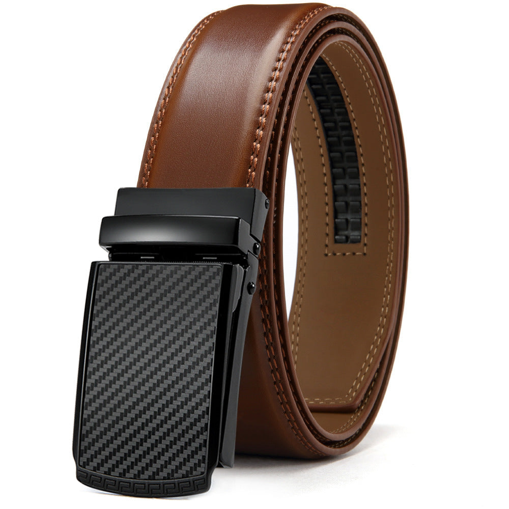 Double-sided Genuine Leather Alloy Grain Reverse Pull Simple Business Casual Pants Belt