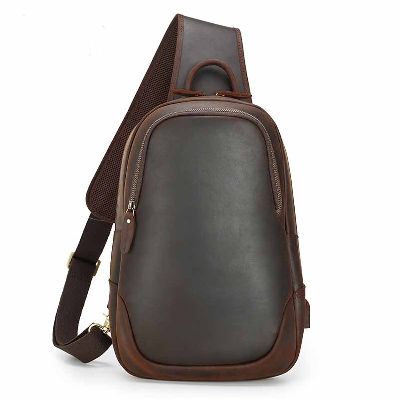 Vintage Casual Leather Men's Chest Bag