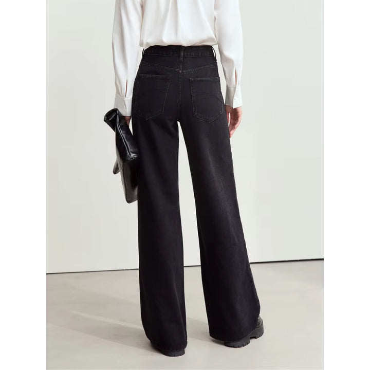 Minimalist Women’s Wide-Leg Retro Floor-Length Jeans