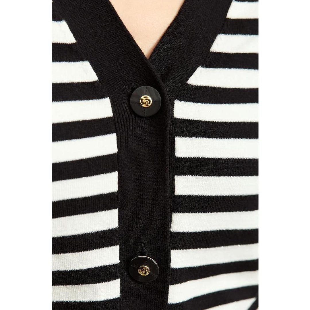 Chic Striped V-Neck Cardigan