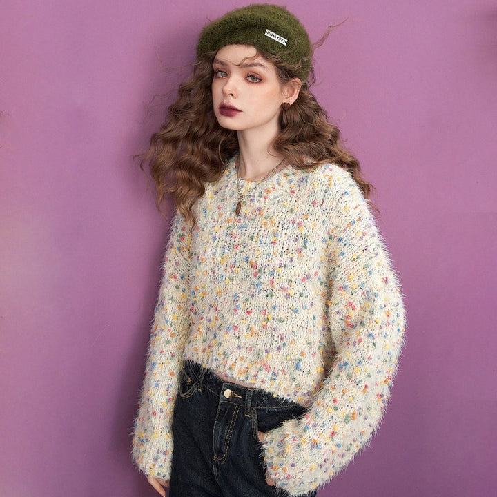 Colorful Dots Loose Knitwear for Women