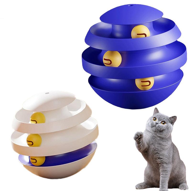 3-Layer Funny Cat Tumbler Toy with Balls