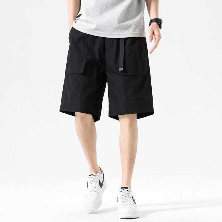 Men's Design Sense Niche Pocket Wide-leg Pants Straight Loose Casual Pants Cropped Pants Shorts