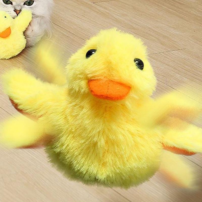 Interactive Flapping Duck Cat Toy - Rechargeable, Washable, with Catnip & Vibration Sensor