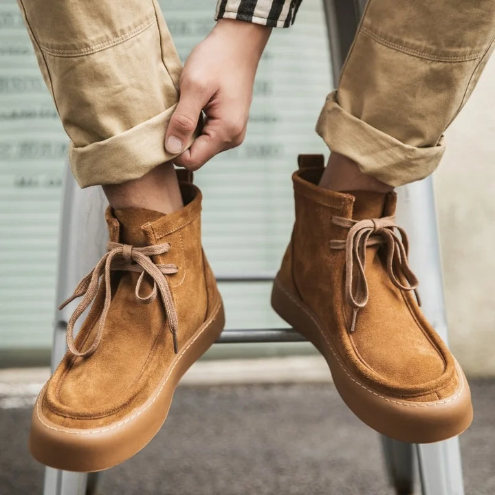 New Autumn Winter Men's Cow Suede Leather Loafers