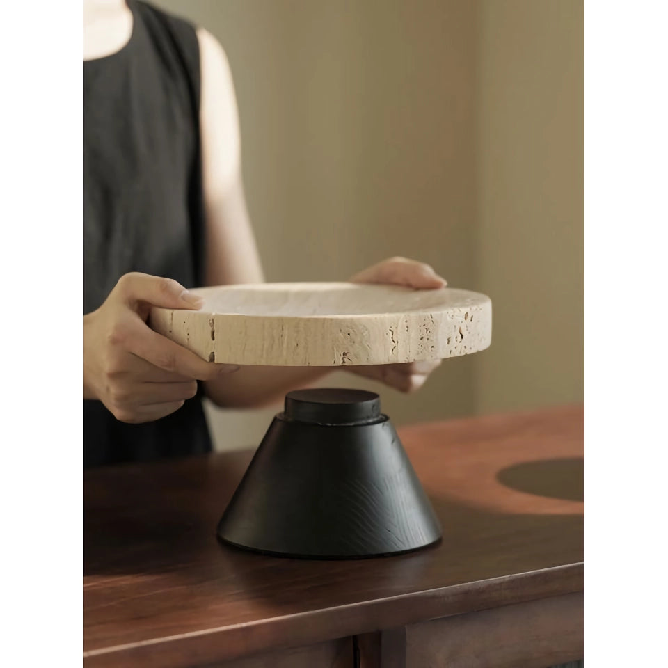 Luxury Travertine Pedestal Bowl