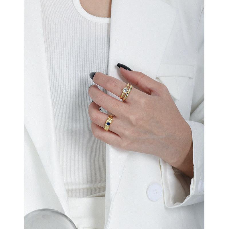 Fashion Micro Set Zircon Texture Ring - Trendha