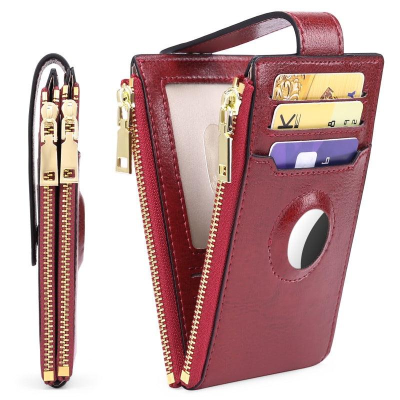 Fashion Vintage Leather Daily Zipper Card Bag - Trendha