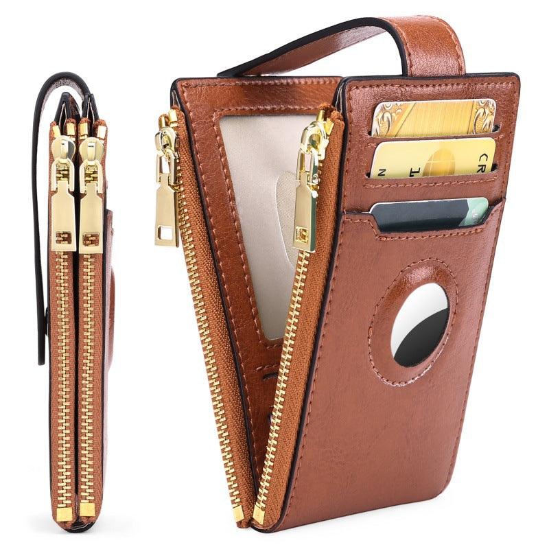 Fashion Vintage Leather Daily Zipper Card Bag - Trendha