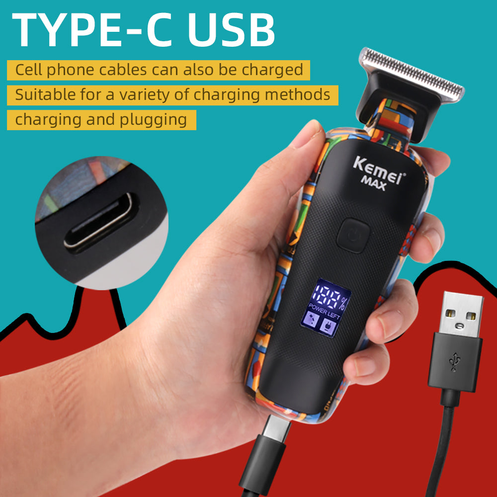 Digital Display Professional Men's Hair Clipper