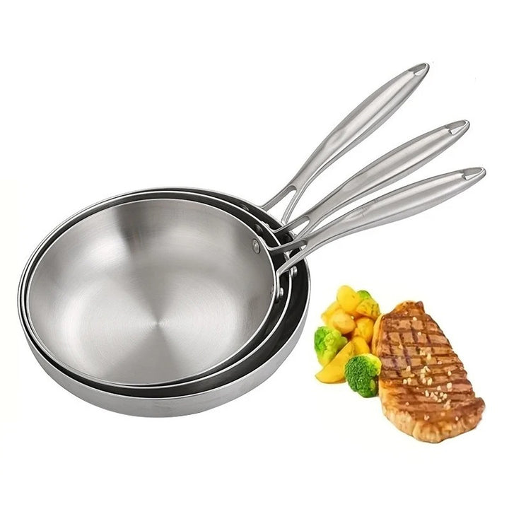 3PCS Stainless Steel Frying Pan Set