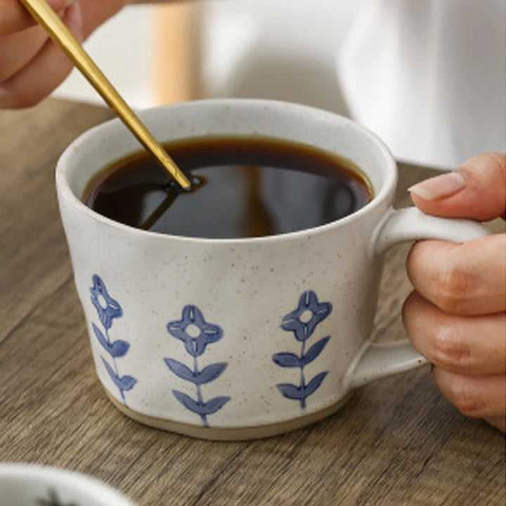 Japanese Hand-Painted Ceramic Coffee Mug