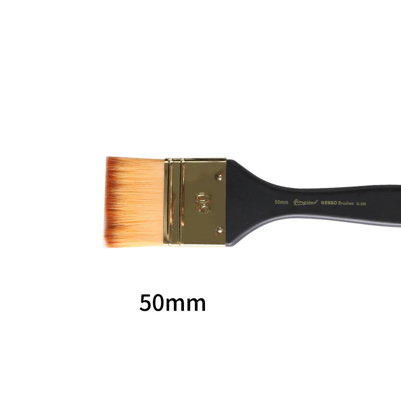 1Pc Acrylic & Oil Paint Brush - Nylon Bristles, Birch Wood Handle