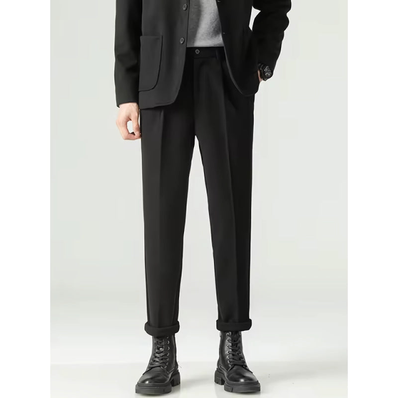 Minimalist Loose Pleated Suit Pants