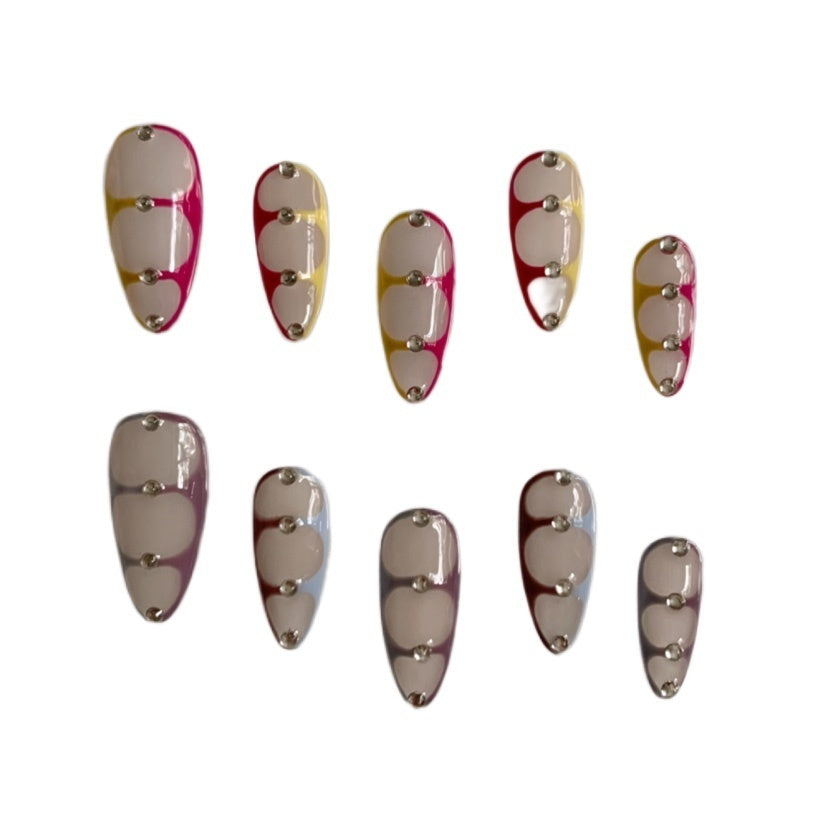 Advanced Almond French Finished Nail Art Handmade Custom Wear Nail