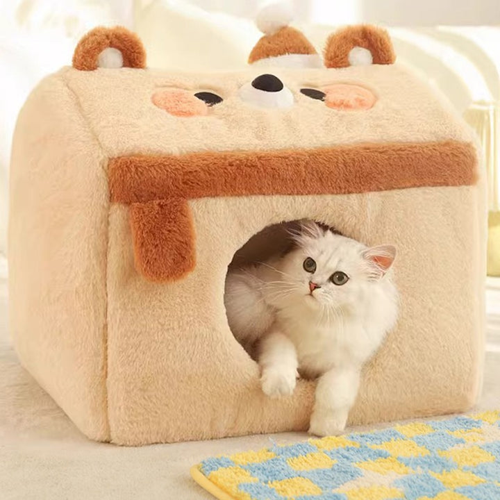 Cozy Winter Cat House and Dog Bed