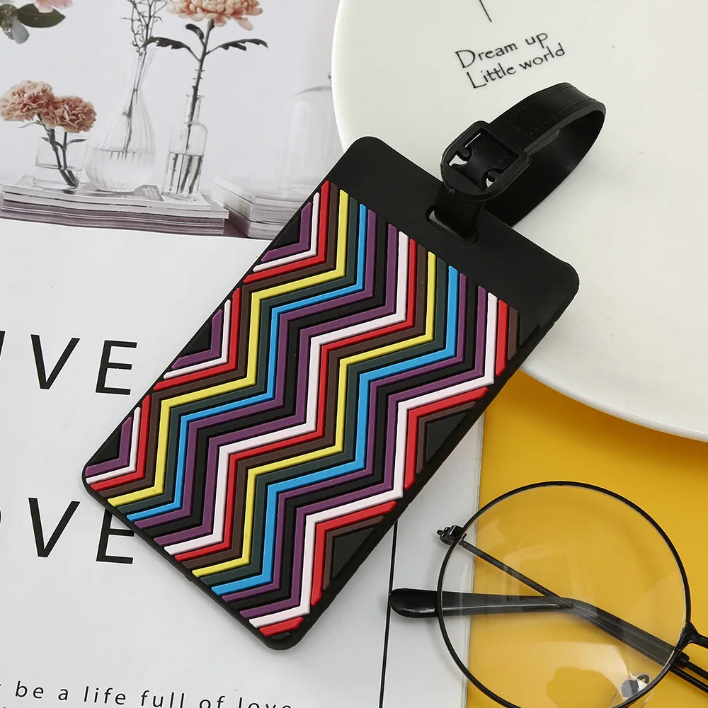 Geometric Soft Silicone Luggage Tags