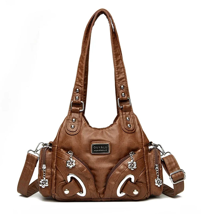 Women's Luxury Soft Leather Crossbody Tote Bag