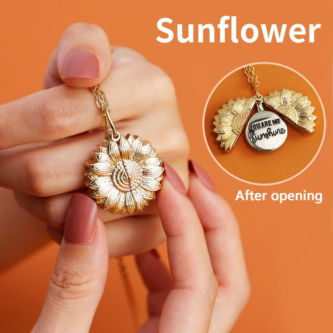Flower Shaped Necklace Female Sunflower Collarbone Chain - Trendha