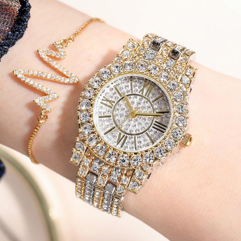 Full Rhinestone Starry Bracelet Waterproof Quartz Watch - Trendha