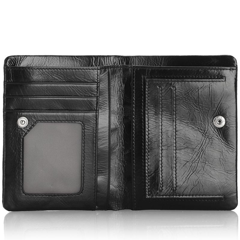 Genuine Leather Men's Wallet Fashion Oil Wax Leather - Trendha