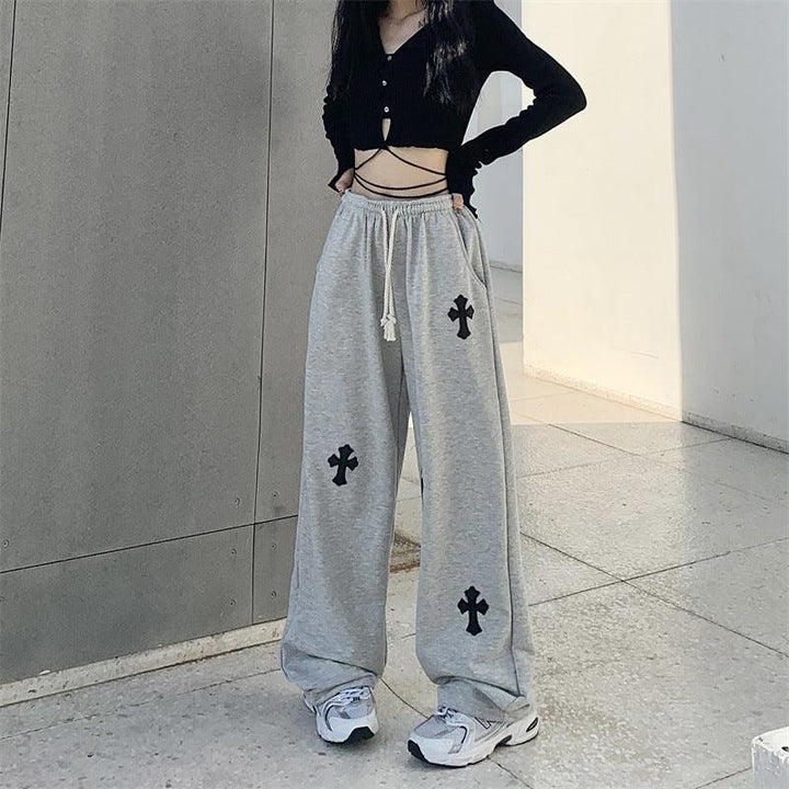 High Street Cool Wide Leg Sports Loose Cross Pants - Trendha