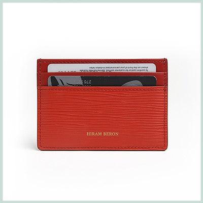 Hiram Beron Monogrammed Leather Card Holder Real Leather Sli - Trendha