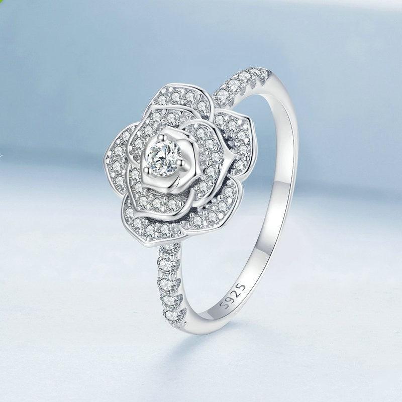 Inlaid Zircon Rose Wedding Ring Advanced Luxury Style Bracelet - Trendha