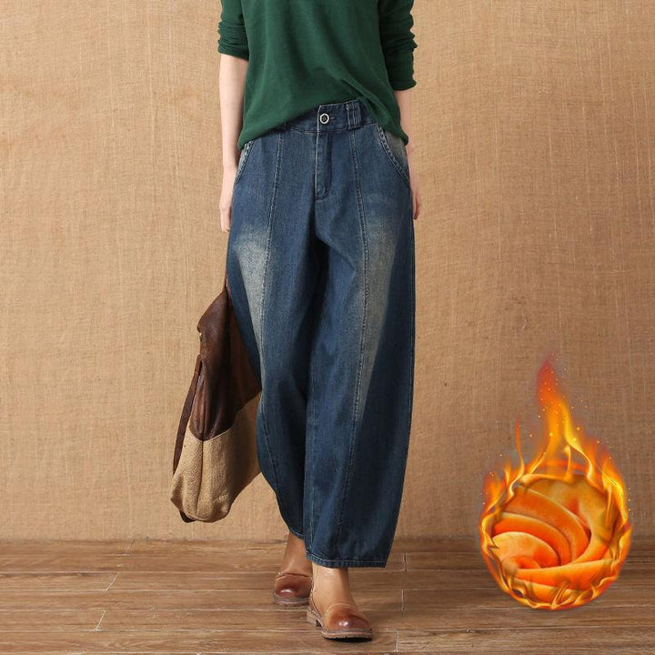 Lantern Jeans For Women Retro Wide Leg Casual - Trendha