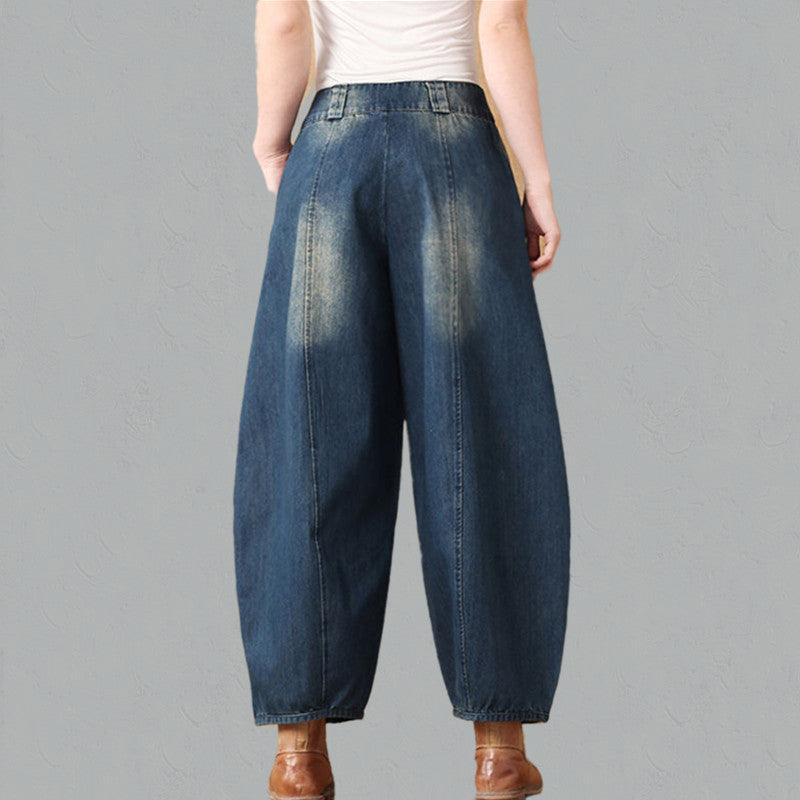 Lantern Jeans For Women Retro Wide Leg Casual - Trendha