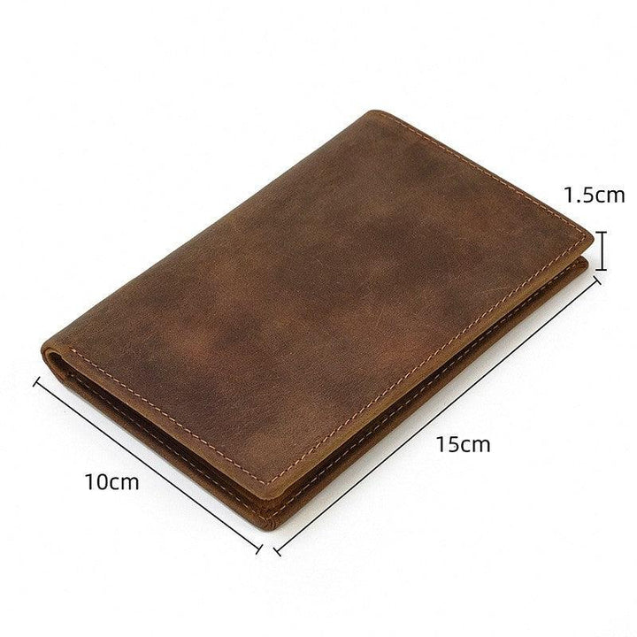 Leather Passport Mad Horse Leather Wallet - Trendha