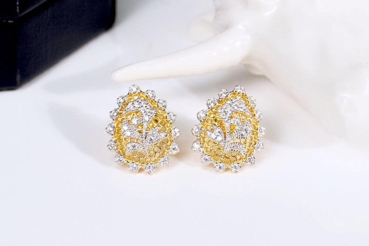 Light Luxury Customized 925 Silver Gold Honeycomb Vine Earrings - Trendha