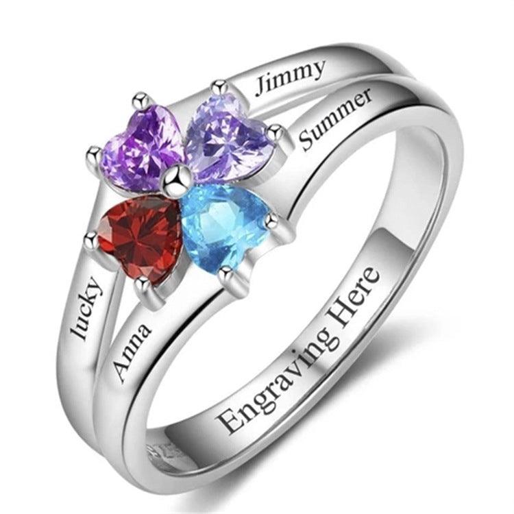 Lovers Rings Silver Rings Female And Male Pair Gift Lettering - Trendha
