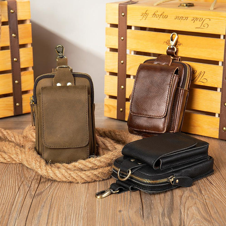 Men's Head Leather Chest Bag Business Casual Leather Crossbody Chest Bag Student Chest Bag - Trendha