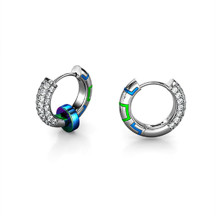 Men's Sterling Silver Luminous Earrings - Trendha