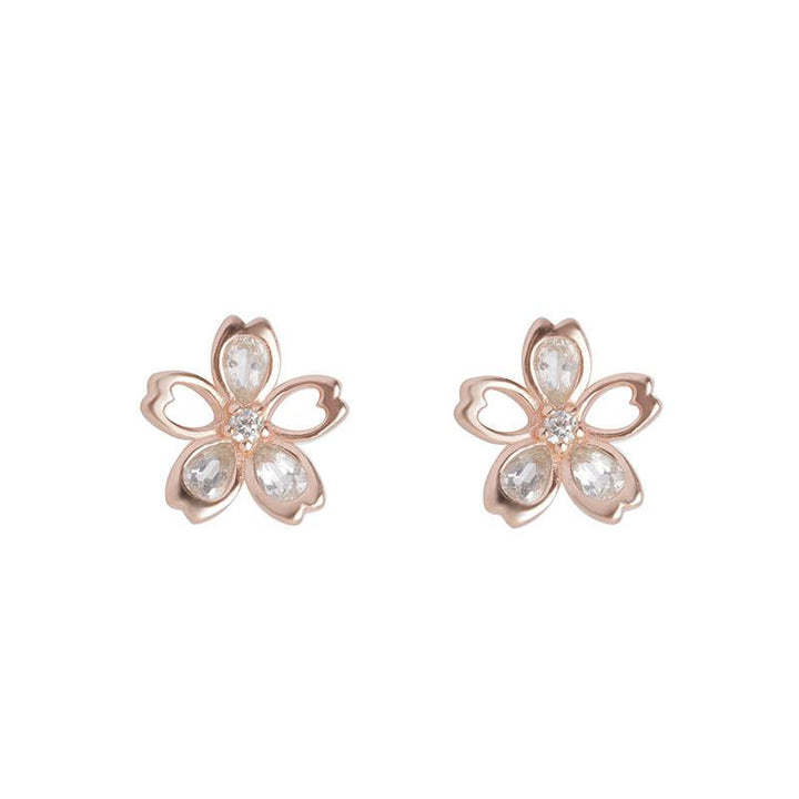 New Zircon Cherry Blossom Earrings - Trendha