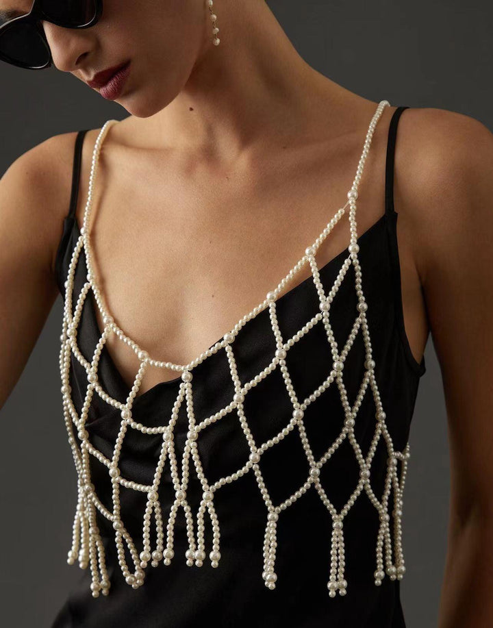 Outdoor All-matching European And American Pearls Camisole - Trendha