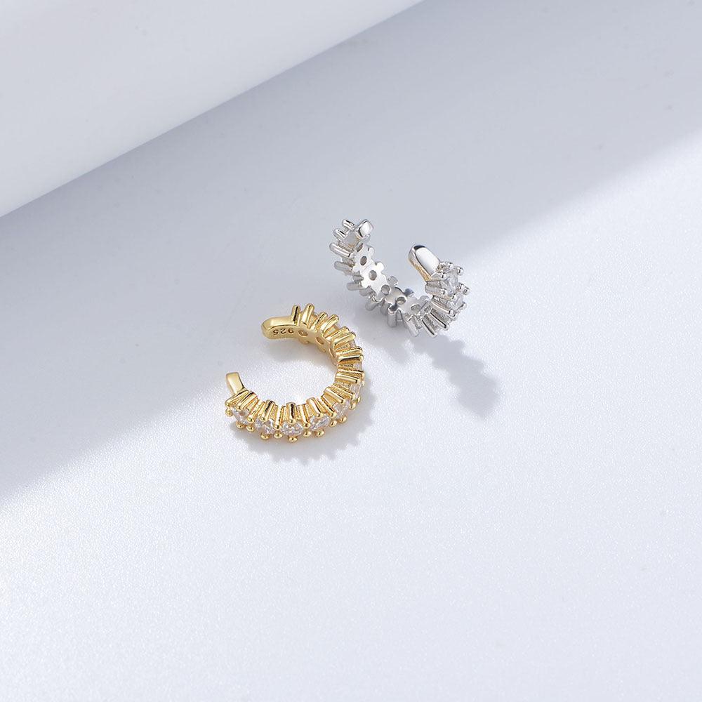 S925 Sterling Silver C-Shaped Zircon Ear Clip - Trendha