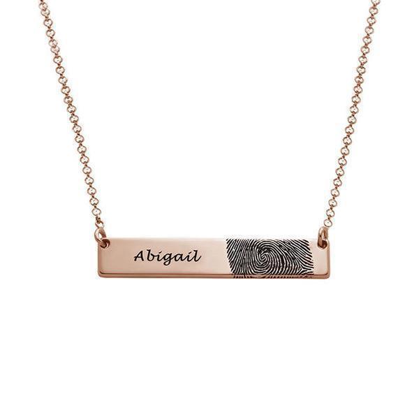 Silver Creative Jewelry Horizontal Card Necklace Engraved Letters - Trendha