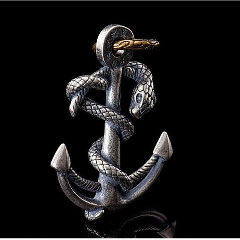 Snake Rope Anchor Pendant Punk Necklace - Trendha