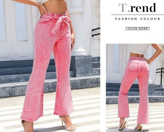Solid Color Versatile Slim Women's Flare Pants - Trendha