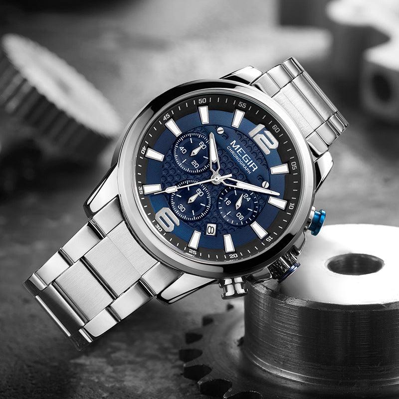 Watch Men's Multi-function Business Sports Steel Belt Men's Spot Quartz Watch - Trendha