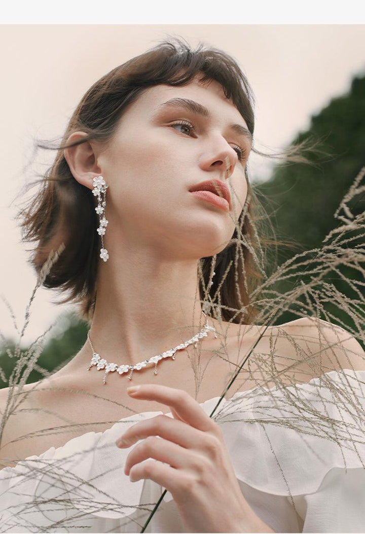 Women's Fashion Long Flower Tassel Earrings - Trendha
