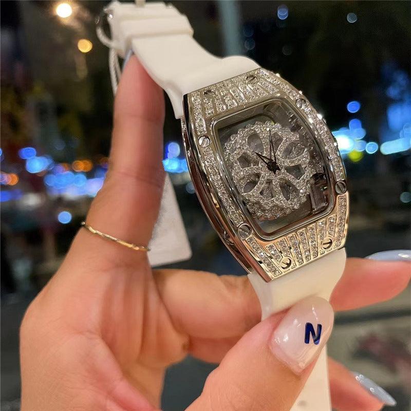 Women's New Gypsophila Hollow Rotating Full Diamond Watch - Trendha