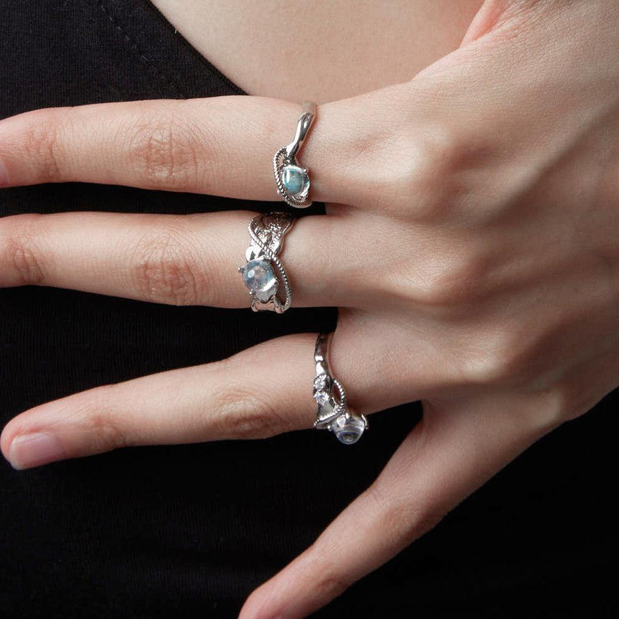 Women's Sterling Silver Moonstone Ring - Trendha
