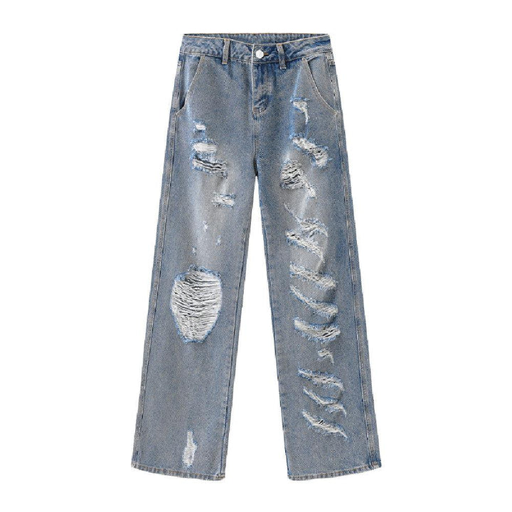 Women's Wide Leg Torn Jeans - Trendha