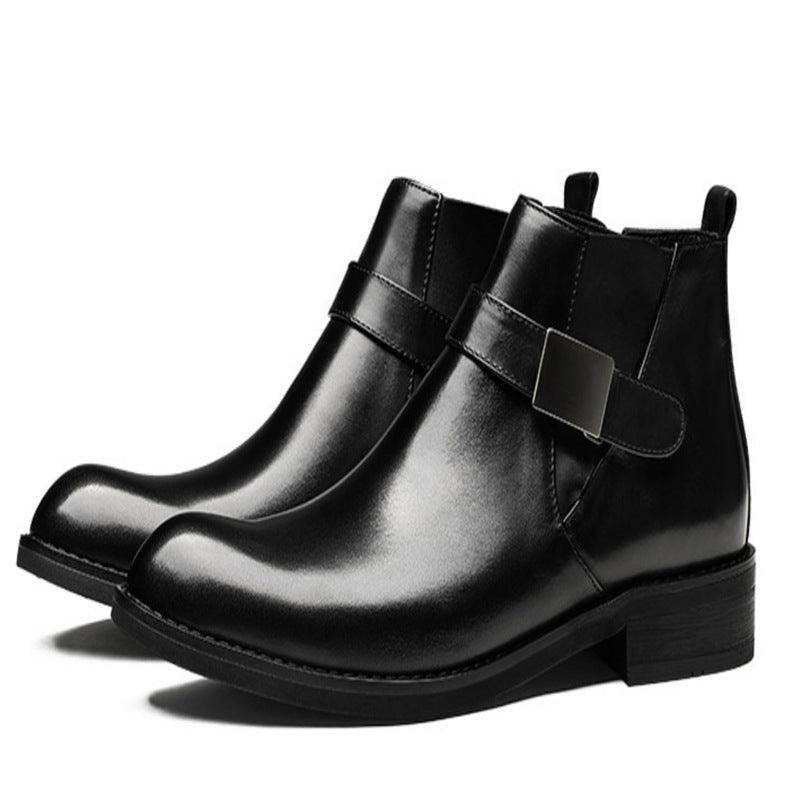 British Men's Autumn And Winter High-top Leather Shoes Martin Boots - Trendha