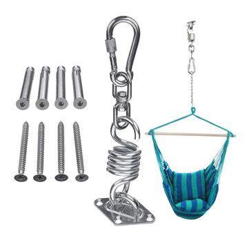 Stainless Steel Hammock Chair Hanging Kit Ceiling Mount Spring Swivel Snap Hook Accessories - Trendha