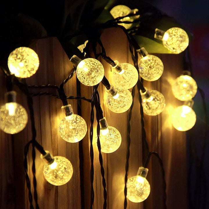 12M 8 Modes 100LED Solar String Light Crystal Ball Fairy Lamp Wedding Holiday Home Wedding Party - Trendha